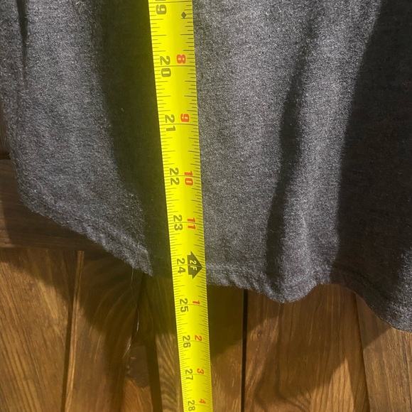 Dark Gry Short Sleeve T Shirt Concert By C Top With Cross Accent In Front Blouse - Picture 4 of 5